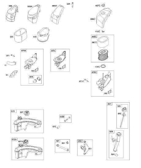 A - Depuratore aria, alimentazione carburante, lubrificazione B&S - 10 €¦ 100802-0126-H8 brand Stihl